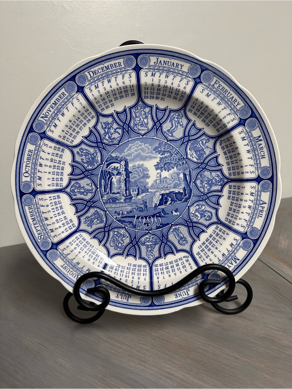 Spode Blue and White 1996 Calendar Decorative Plate